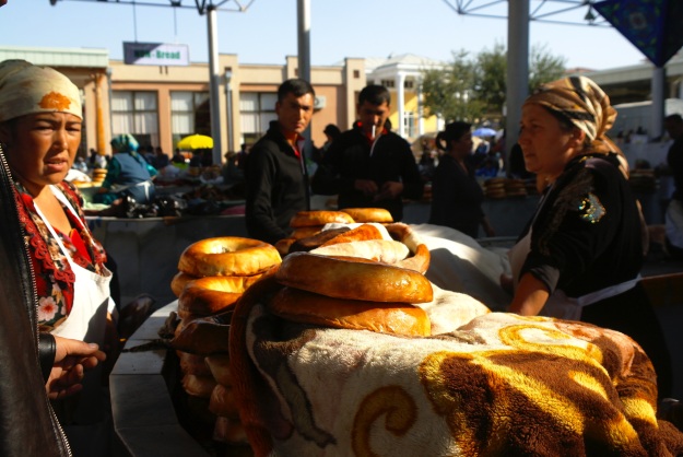 Samarkand non bread - l had several conversations later on in the trip on which region's non bread tastes the best.  Siob Bazaar.